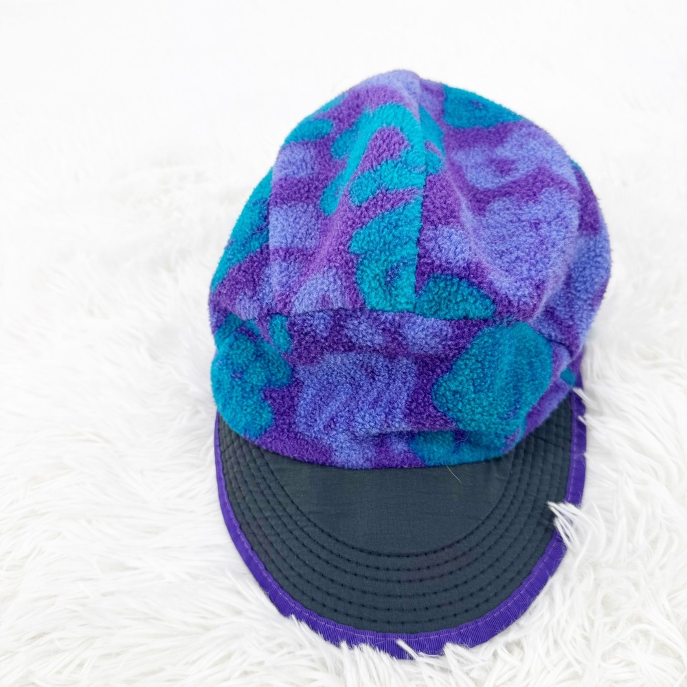 Patagonia Synchilla Fleece Hat 90's Vintage Purple Teal Made in USA Large